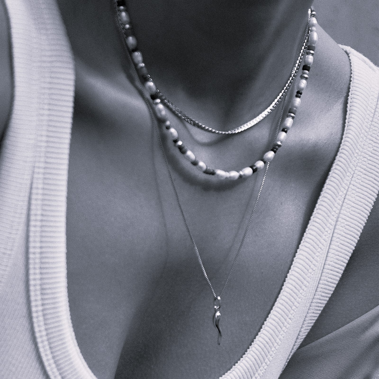 Cornicello Charm Necklace - Silver