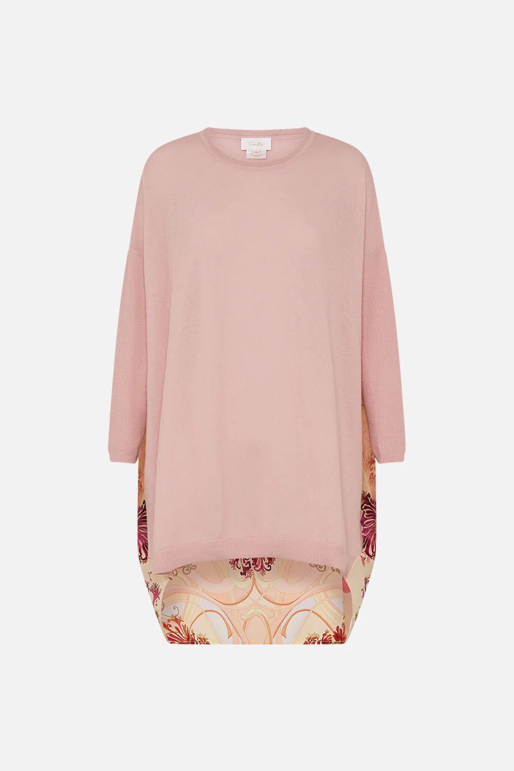 Long Sleeve Jumper with Print Back - Blossums and Brushstrokes