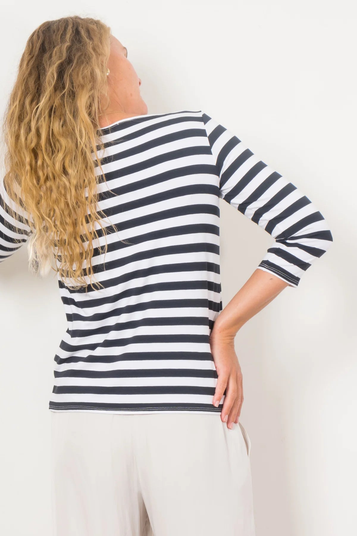 Relaxed Boat Neck - Bevel Stripe Knit