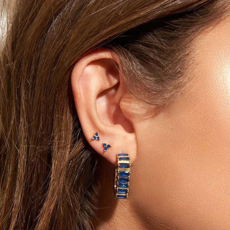 Lumin Gold Earrings - Sapphire