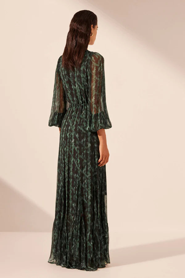 Remi Lace Front Maxi Dress - Rosemary/Black