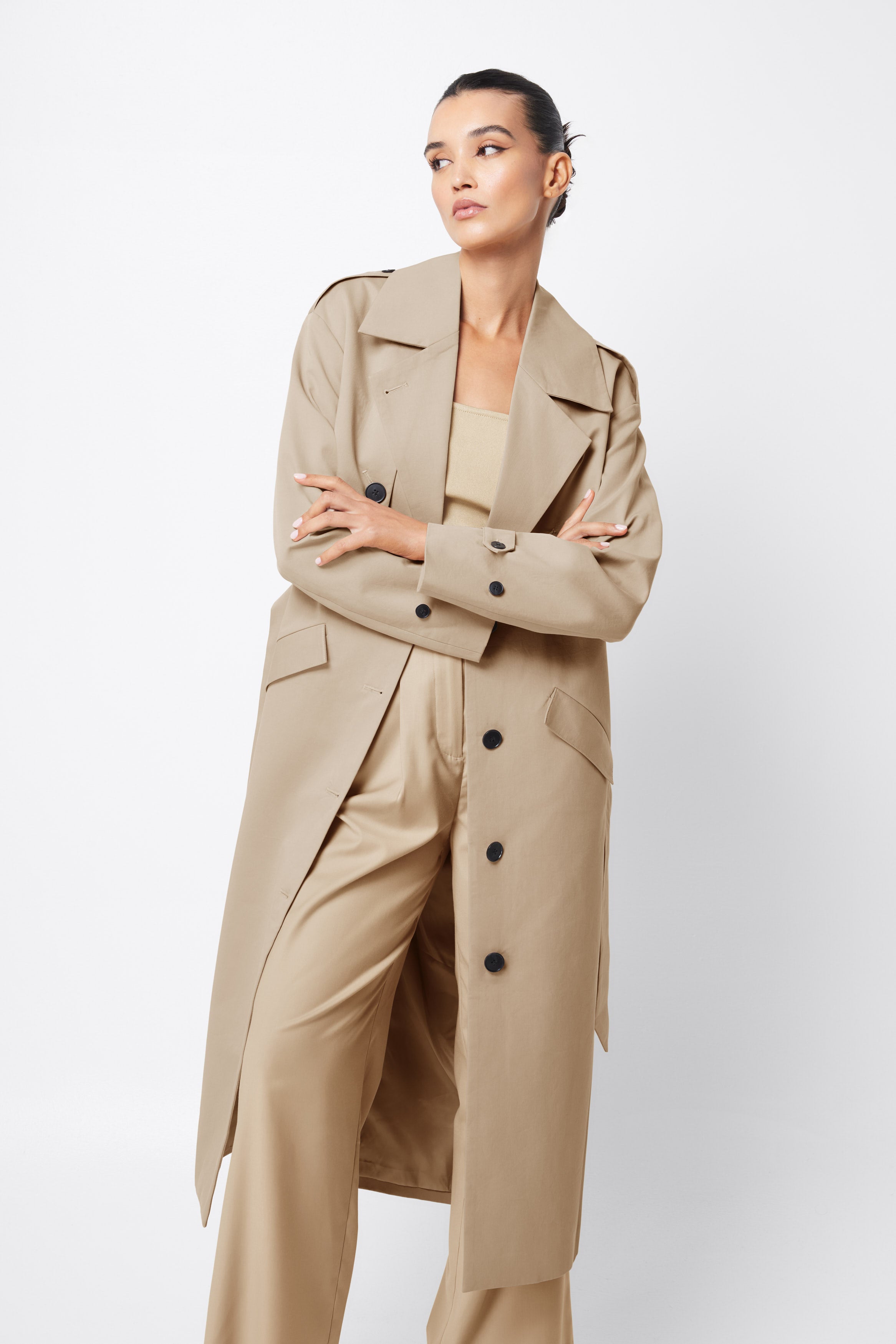 For Keeps Trench Coat - Neutral