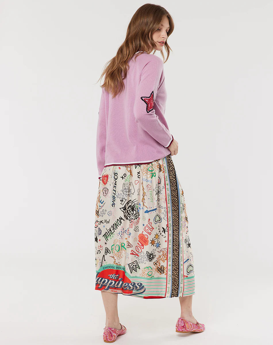 Vanessa Printed Midi Skirt - Graffiti
