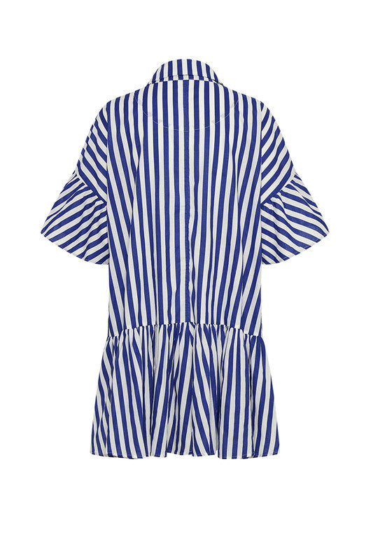 Genoa Mini Dress - Royal/White Stripe