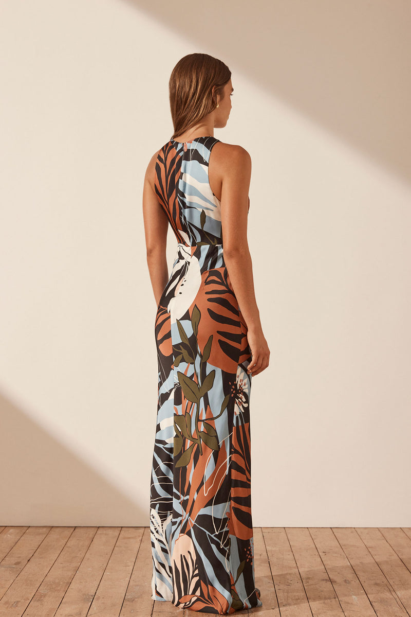 Tramonto Cut Out Front Maxi Dress - Multi