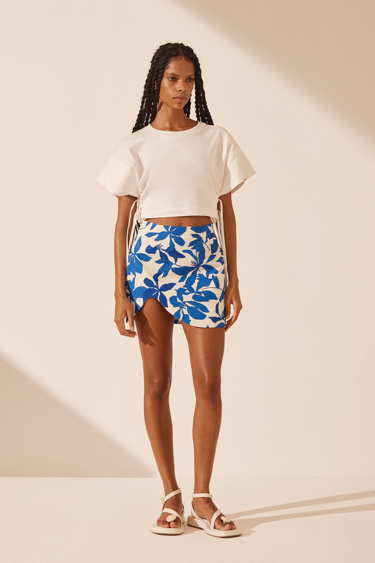 Bleue Asymmetrical Micro Mini Skirt