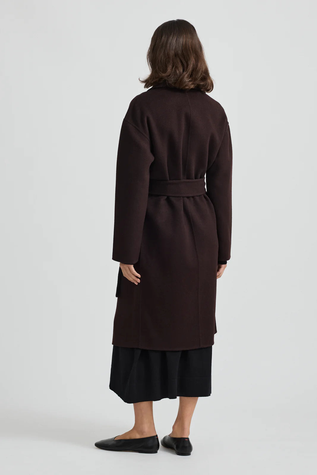 Wrap Wool Coat - Cacao