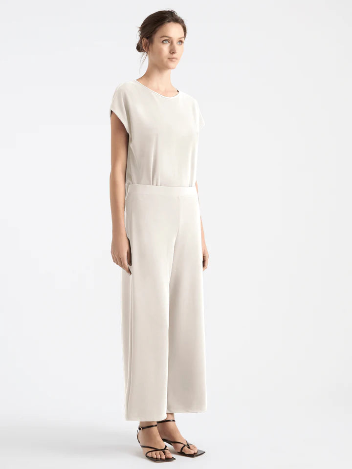 Crop Palazzo Pant - Oyster