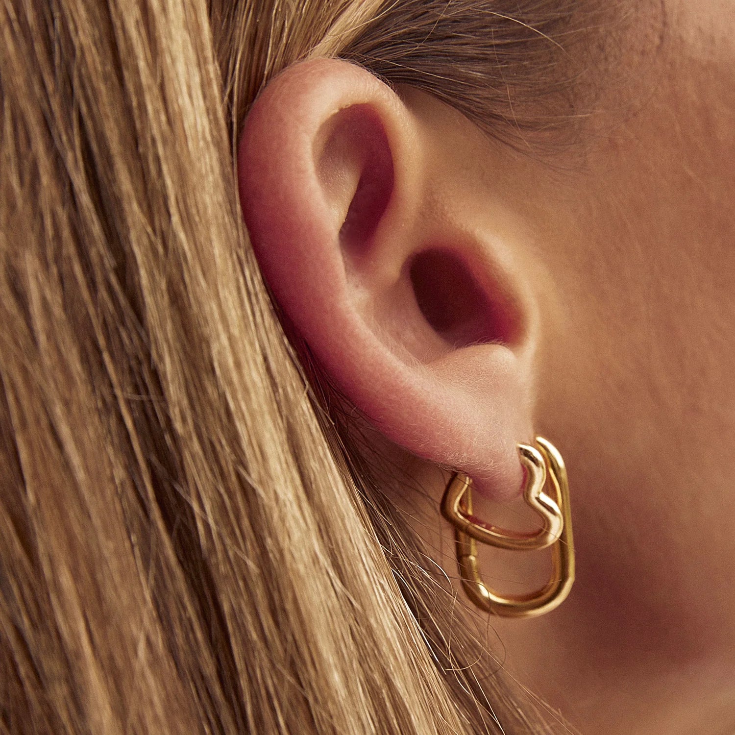 Sweetheart Gold Earrings - Small