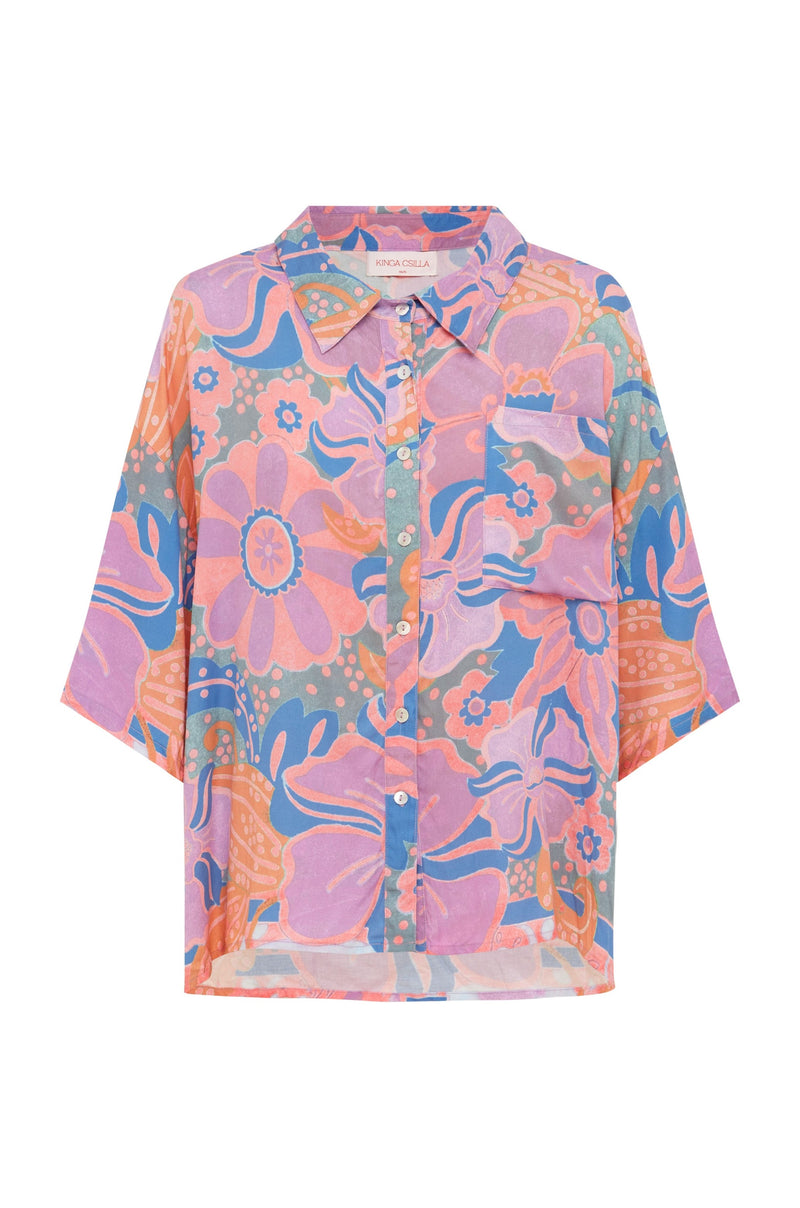 Elton Lae Boyfriend Shirt - Pink Multi