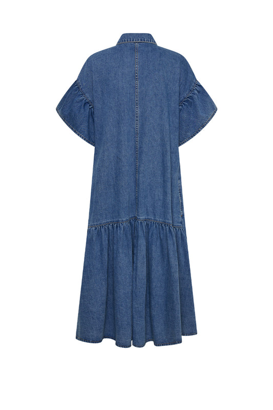 Genoa Denim Midi Dress - Mid Blue
