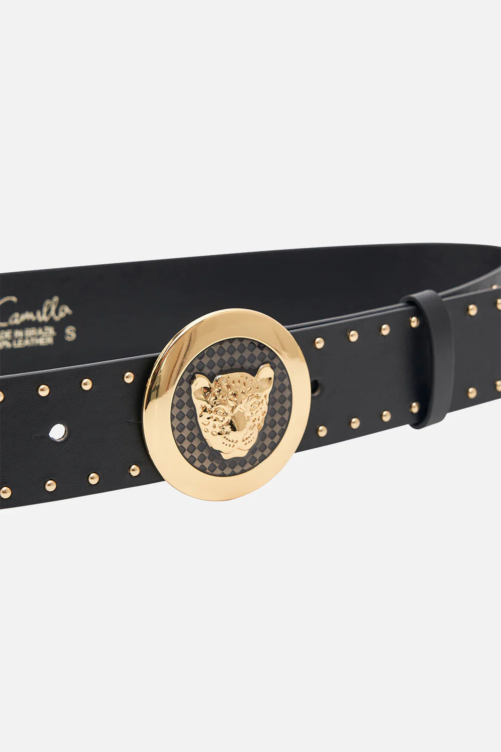 Leopard Button Belt - Black