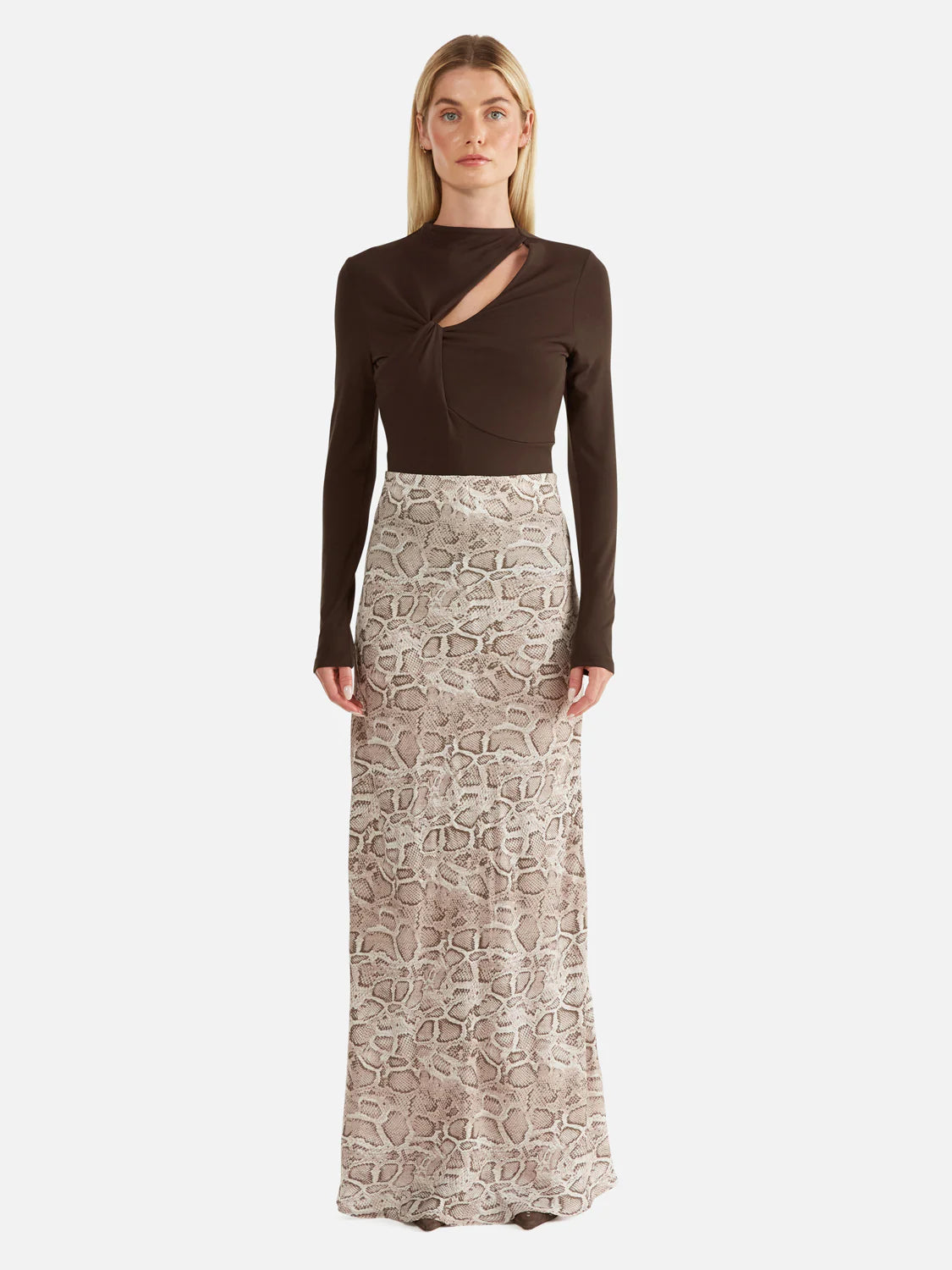 Sadie Maxi Skirt - Snake Skin