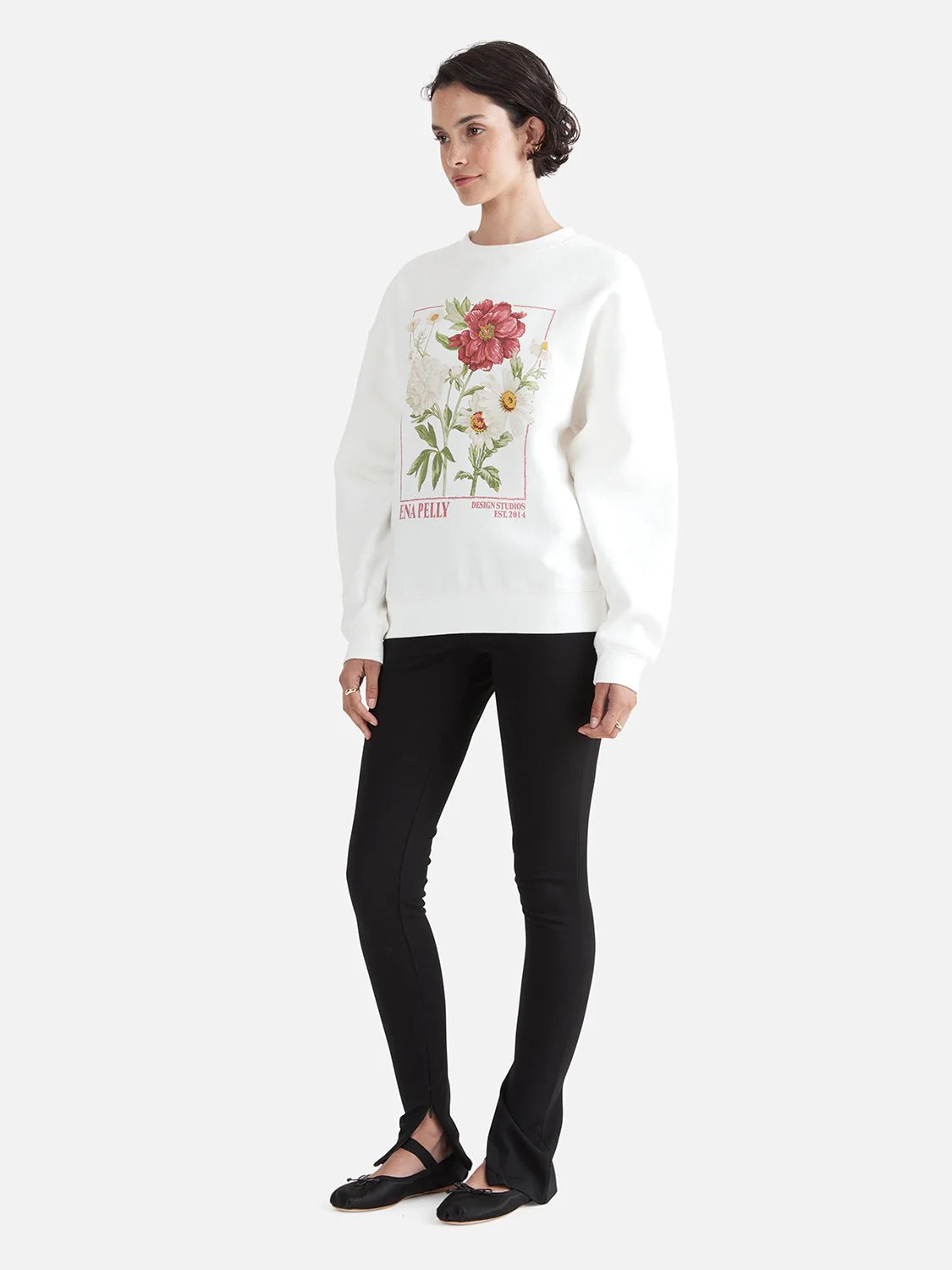 Bouquet Relaxed Sweater - Vintage White
