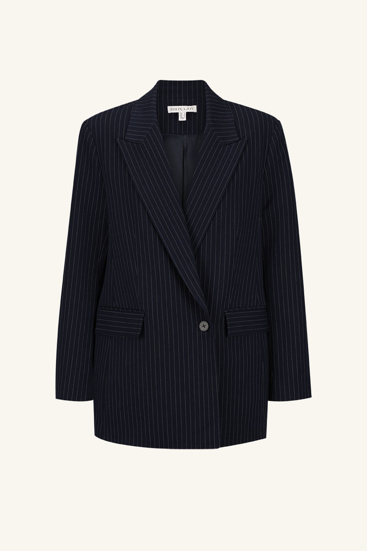 Hayden Double Breasted Oversized Blazer - Navy/Ivory