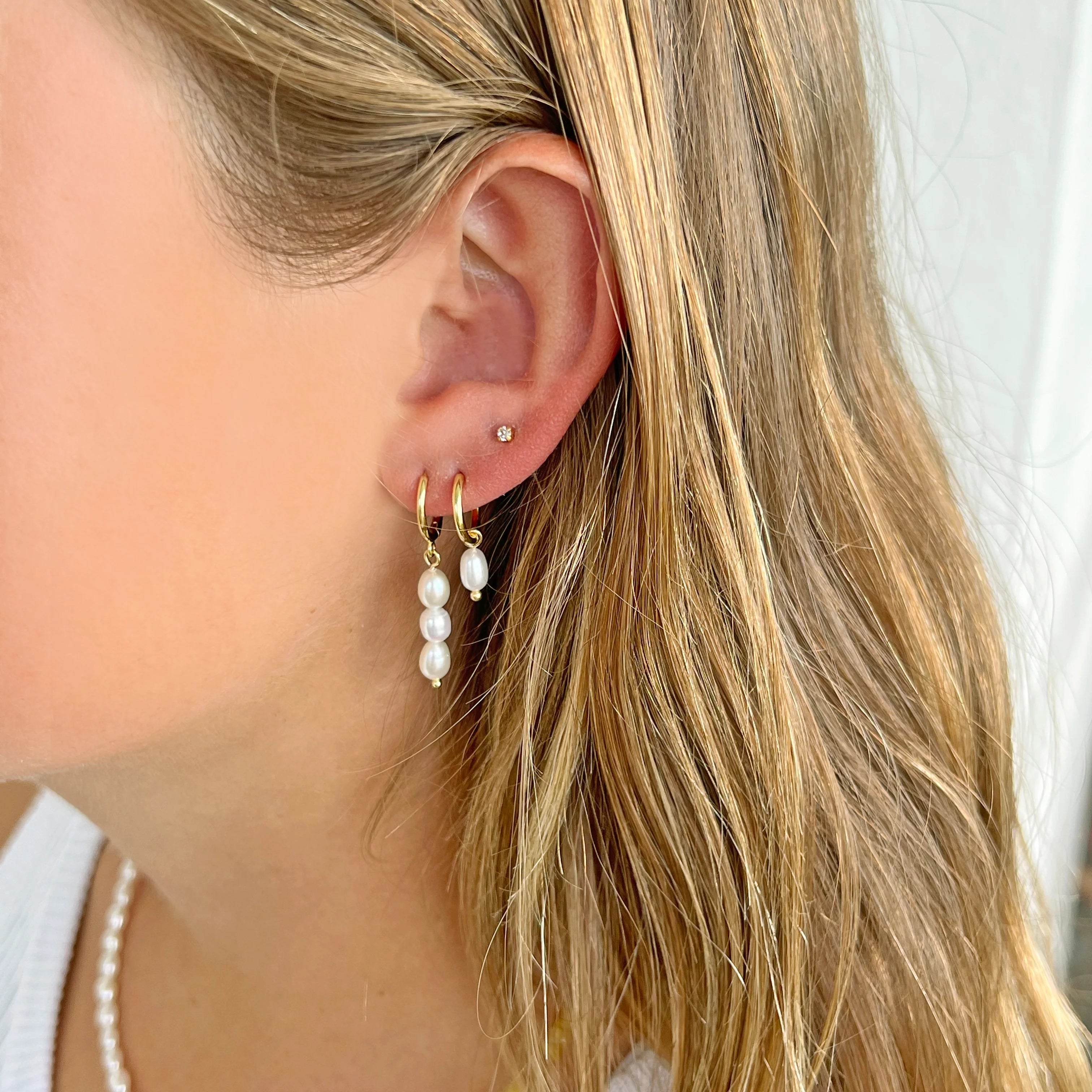 Cordelia Pearl Earrings - Silver