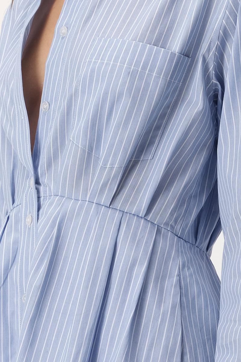 Charlotte Dress - Blue Stripe