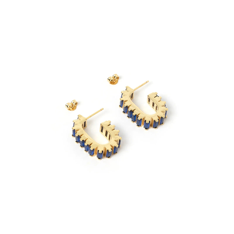 Lumin Gold Earrings - Sapphire