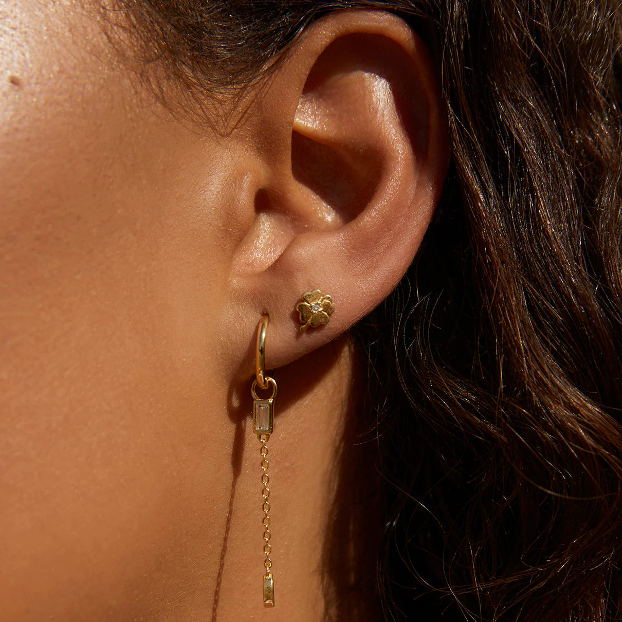 Four Leaf Clover Studs - Gold