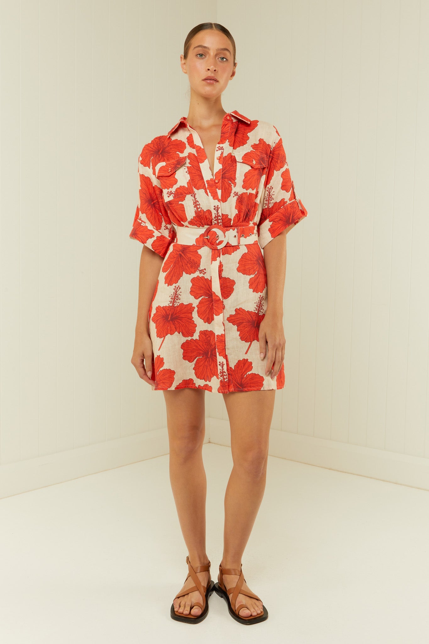 Camelia Dress - Red Hibiscus