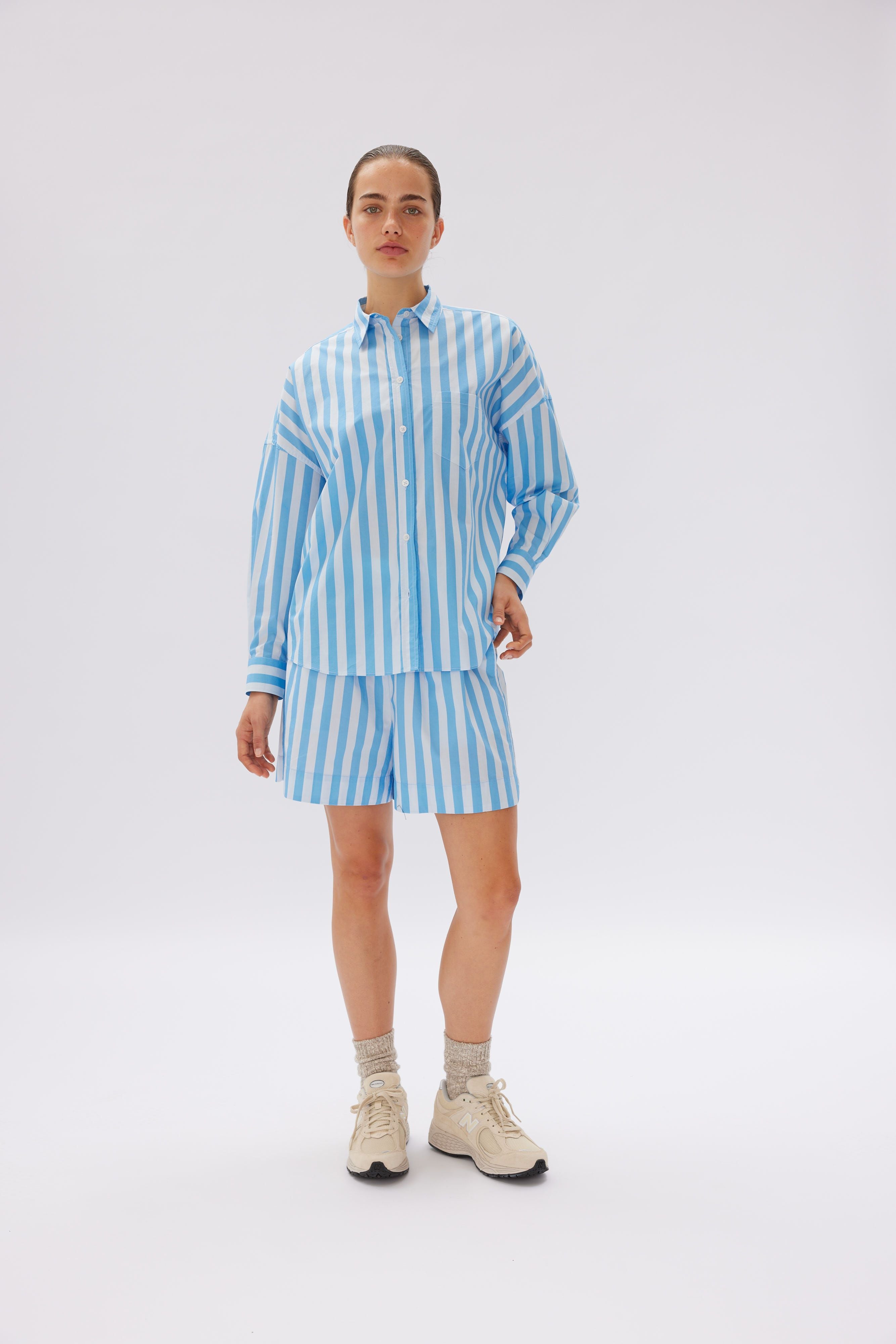 Chiara Shirt Stripe - Cloud/Azure