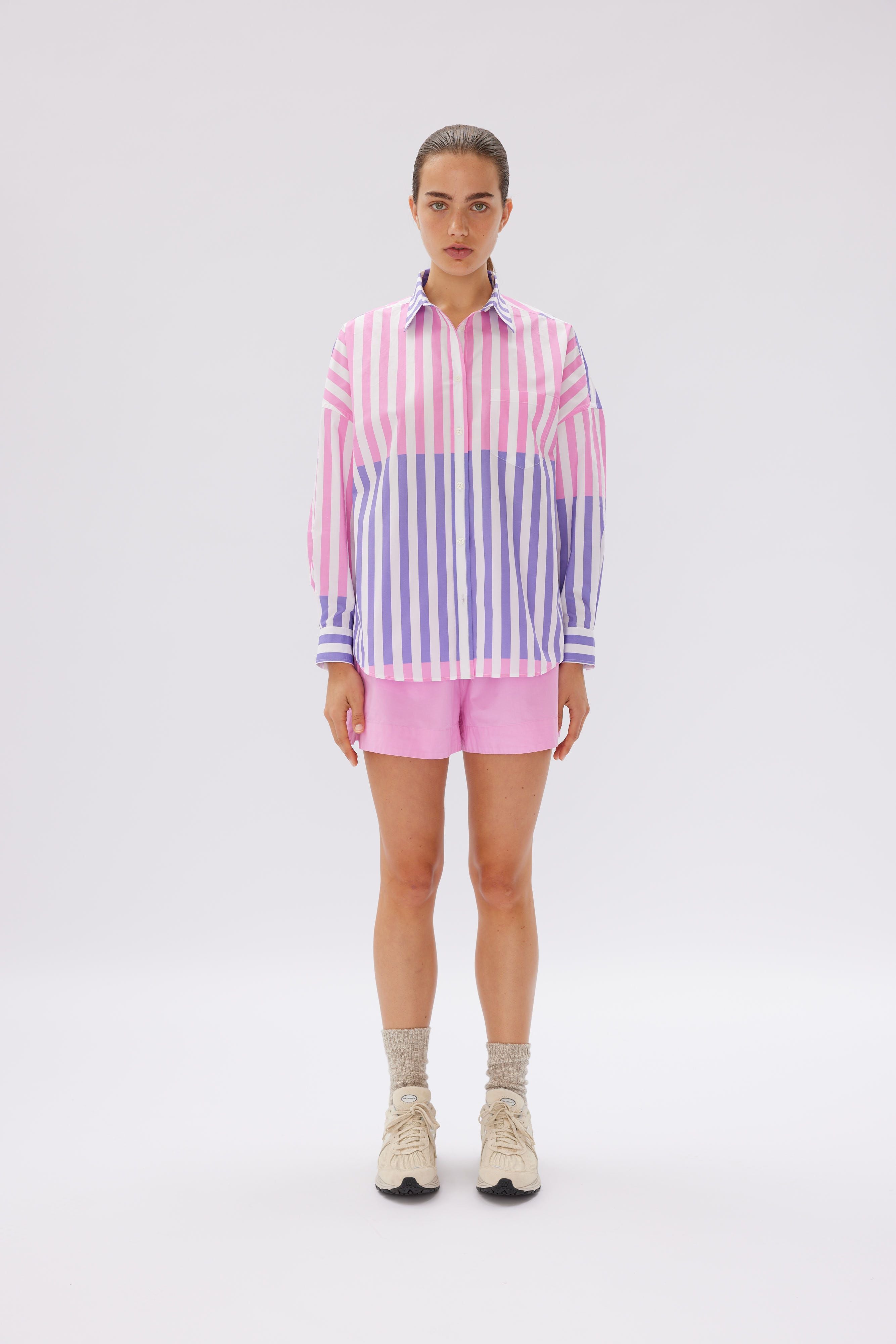Chiara Shirt Stripe - UVA/Bubblegum
