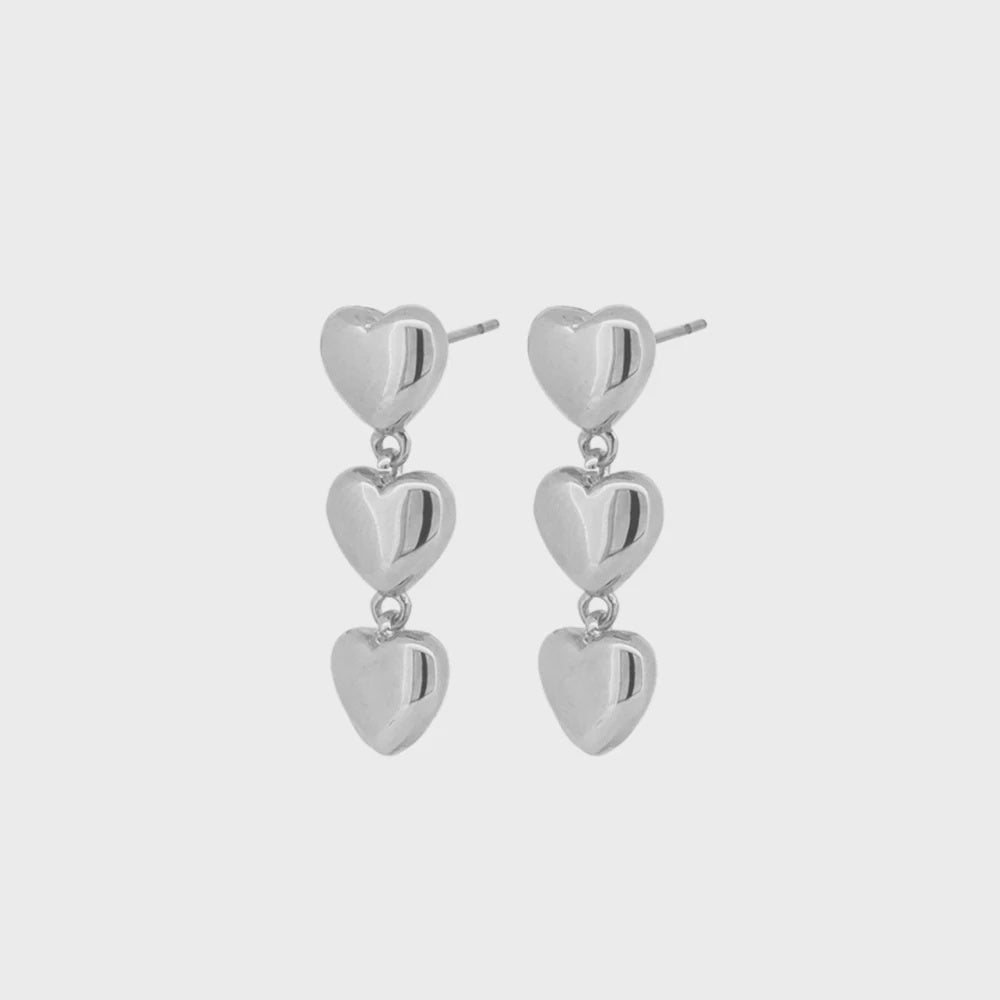 Rheda Heart Earrings - Silver