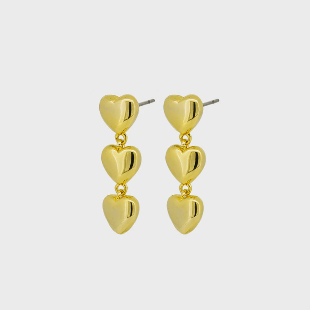 Rheda Heart Earrings - Gold