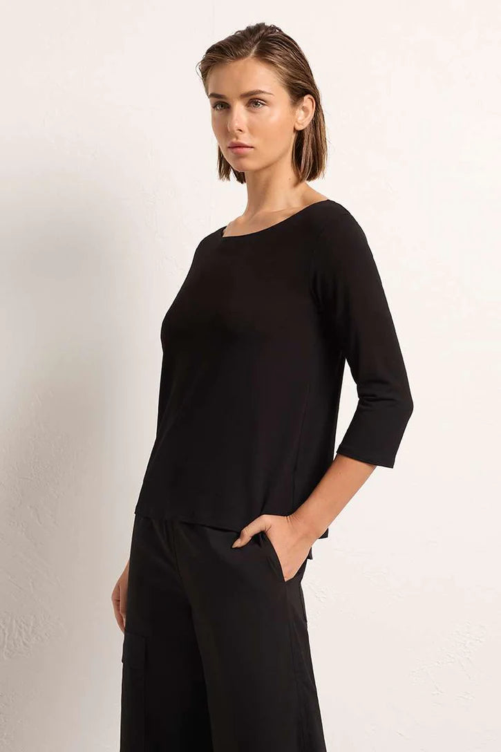 Relaxed Boat Neck - Black