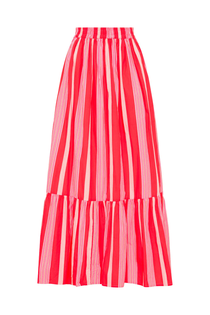 Audrey Skirt - Pink & Red Stripe
